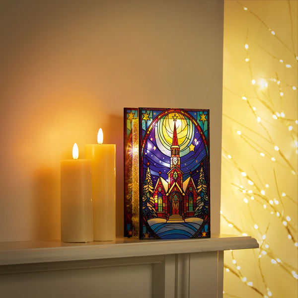 Premier Stained Glass Lit Decoration - Church