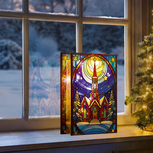 Premier Stained Glass Lit Decoration - Church