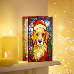 Premier Stained Glass Lit Decoration - Merry Paws