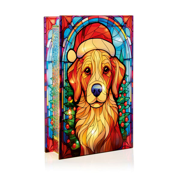 Premier Stained Glass Lit Decoration - Merry Paws
