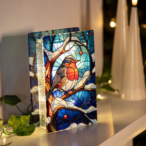 Premier Stained Glass Lit Decoration - Robin