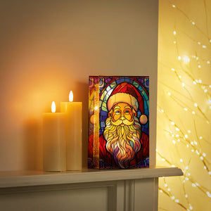 Premier Stained Glass Lit Decoration - Santa