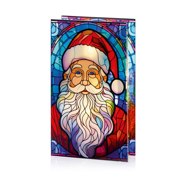 Premier Stained Glass Lit Decoration - Santa