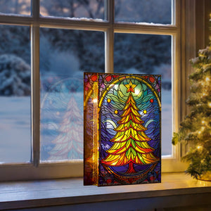 Premier Stained Glass Lit Decoration - Tree