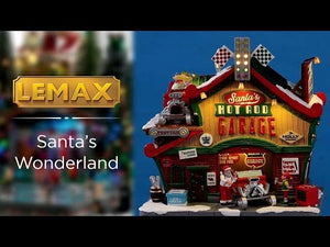 Lemax Santa’s Hot Rod Garage video