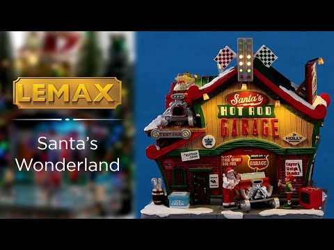 Lemax Santa’s Hot Rod Garage video
