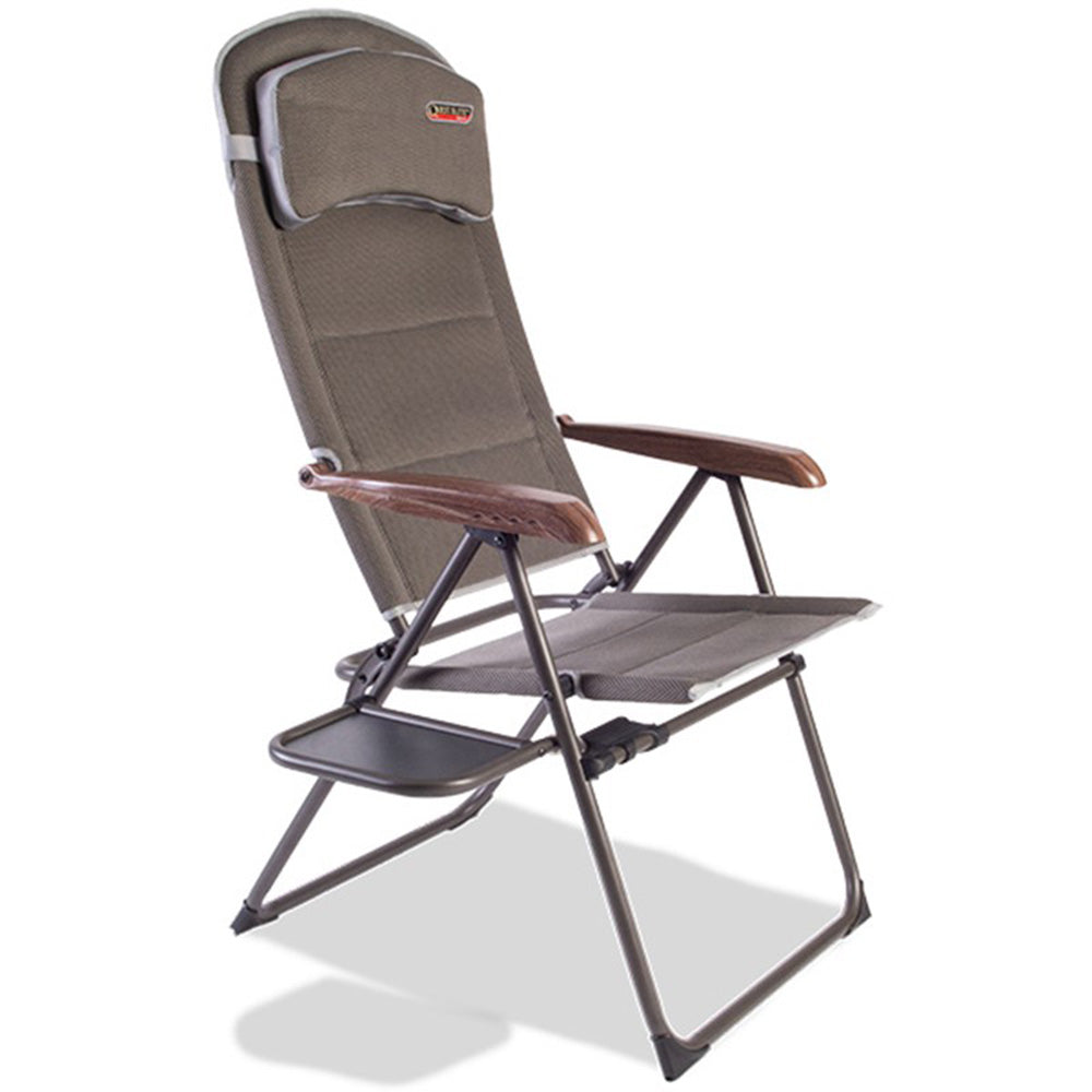 Quest Naples Pro Recline Garden Chair in Grey with Side Table & Headrest