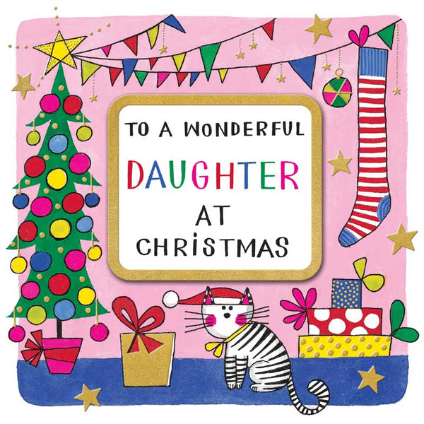 Rachel Ellen Daughter Tree & Cat Christmas Card
