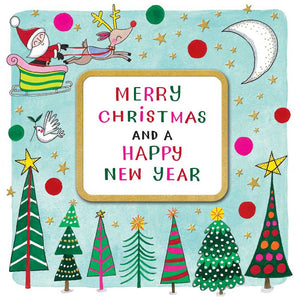 Rachel Ellen Santa & Trees Christmas Card