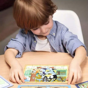Ravensburger Bluey 4 in a Box Jigsaw Puzzle Lifestyle with Boy