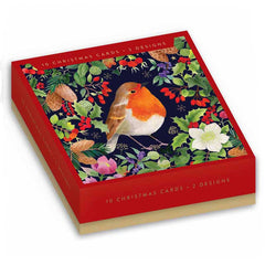 Robin In Foliage Christmas Cards (Pack of 10)