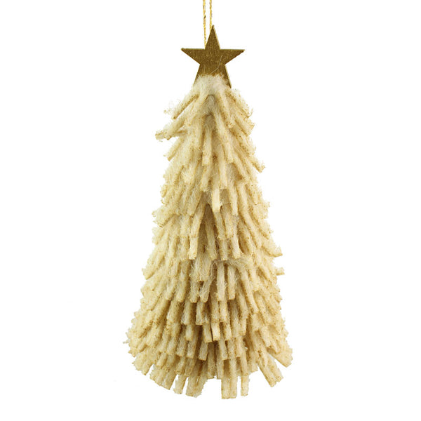 SageDecor Hanging Felt Fringed Christmas Tree