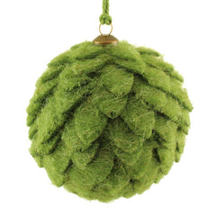 SageDecor Green Felt Scalloped Hanging Ball