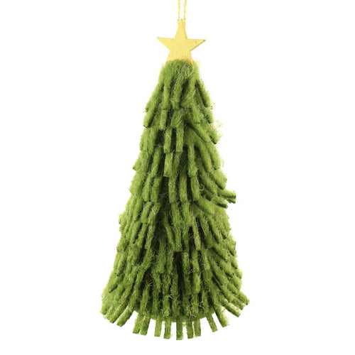 SageDecor Hanging Felt Fringed Christmas Tree