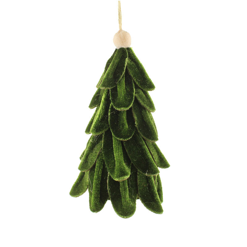 SageDecor Hanging Velvet Scalloped Christmas Tree