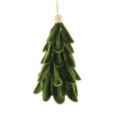 SageDecor Hanging Velvet Scalloped Christmas Tree