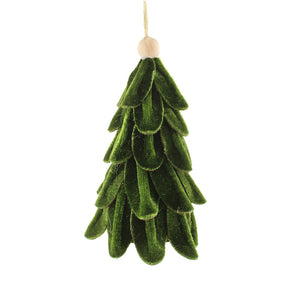 SageDecor Hanging Velvet Scalloped Christmas Tree