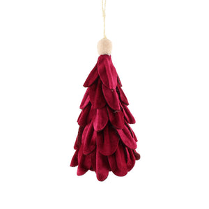 SageDecor Hanging Velvet Scalloped Christmas Tree