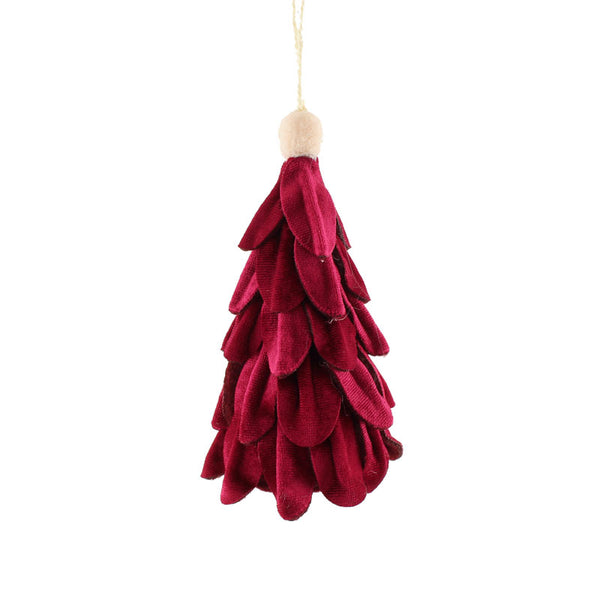 SageDecor Hanging Velvet Scalloped Christmas Tree