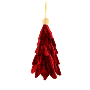 SageDecor Hanging Velvet Scalloped Christmas Tree
