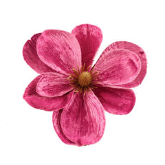 SageDecor Pink Velvet Magnolia Head Clip
