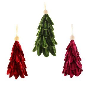 SageDecor Hanging Velvet Scalloped Christmas Tree