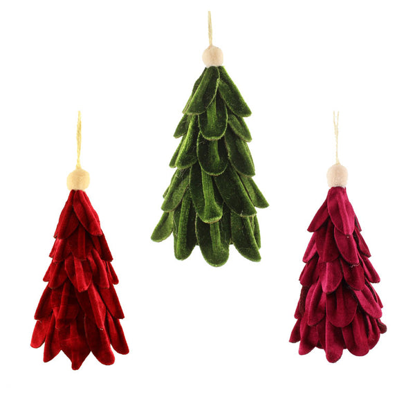 SageDecor Hanging Velvet Scalloped Christmas Tree
