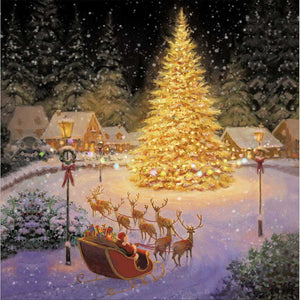 Santa & Reindeer Christmas Cards (Pack of 10)