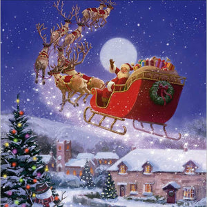 Santa & Reindeer Christmas Cards (Pack of 10)