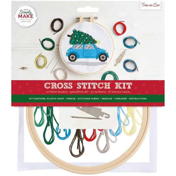 Simply Make Cross Stitch Kit - Tree On Car