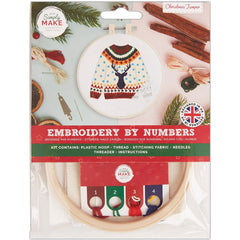 Simply Make Embroidery By Numbers Kit -  Christmas Jumper