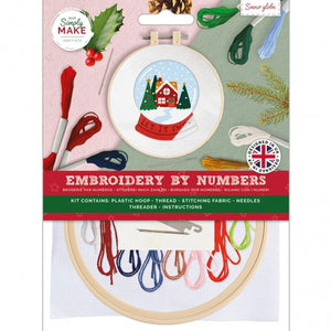 Simply Make Embroidery By Numbers Kit - Snow Globe
