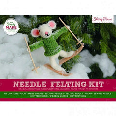Simply Make Needle Felting Kit - Skiing Mouse