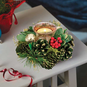 Three Kings BaublePine Candle Holder