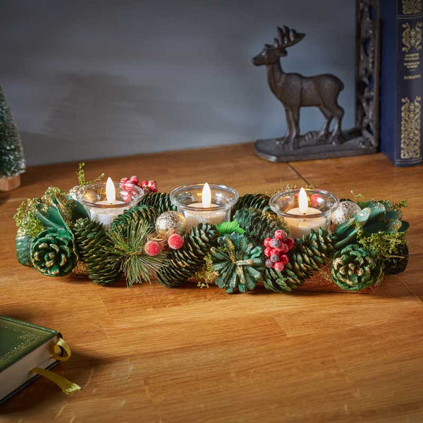 Three Kings BaublePine Candle Holder