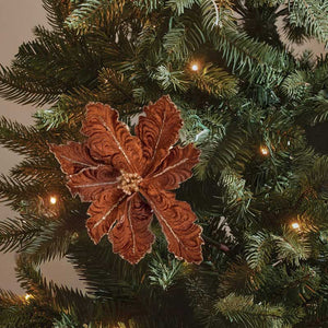 Three Kings Copper Glint Poinsettia Clip