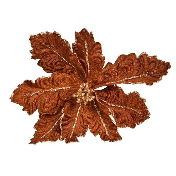 Three Kings Copper Glint Poinsettia Clip