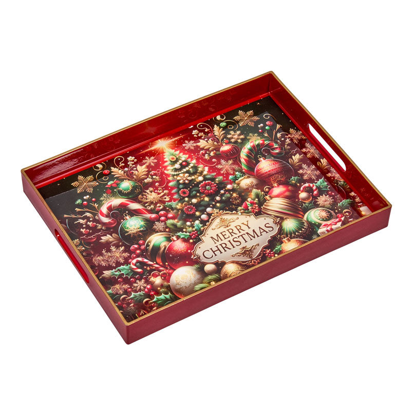 Three Kings Merry Christmas Rectangular DecorTray