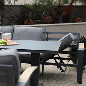 Supremo Modena Corner Modular Set with Recliner Chaise & Rectangular Height Adjustable Table