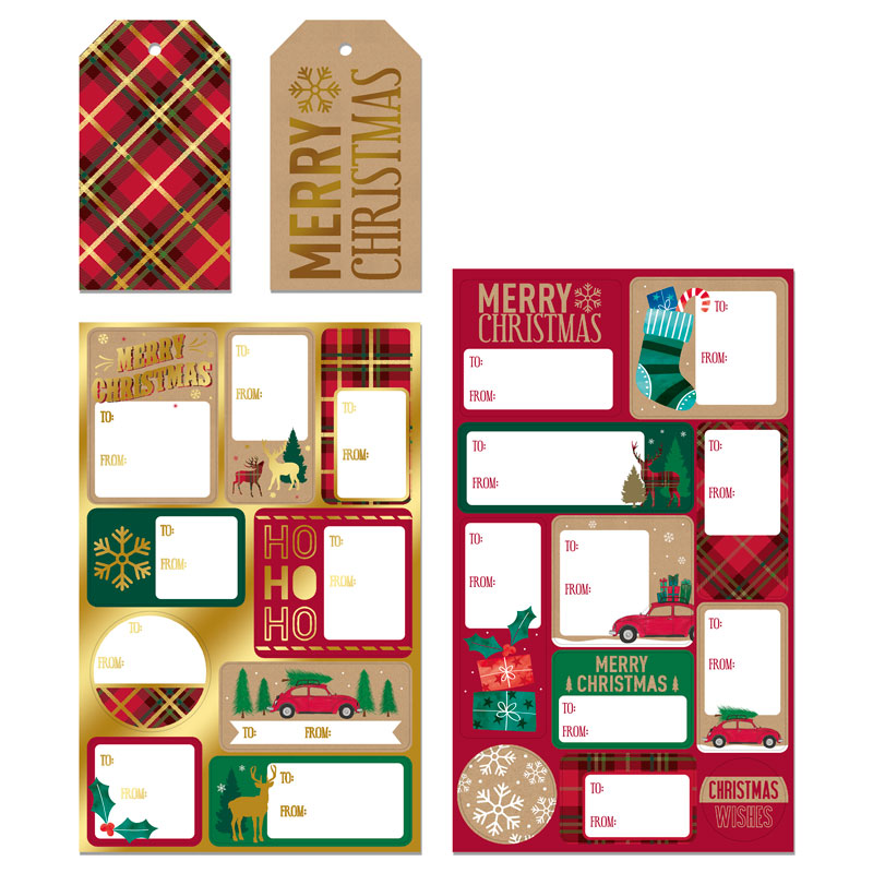 Tartan Gift Tags & Sticker Set (Pack of 55)