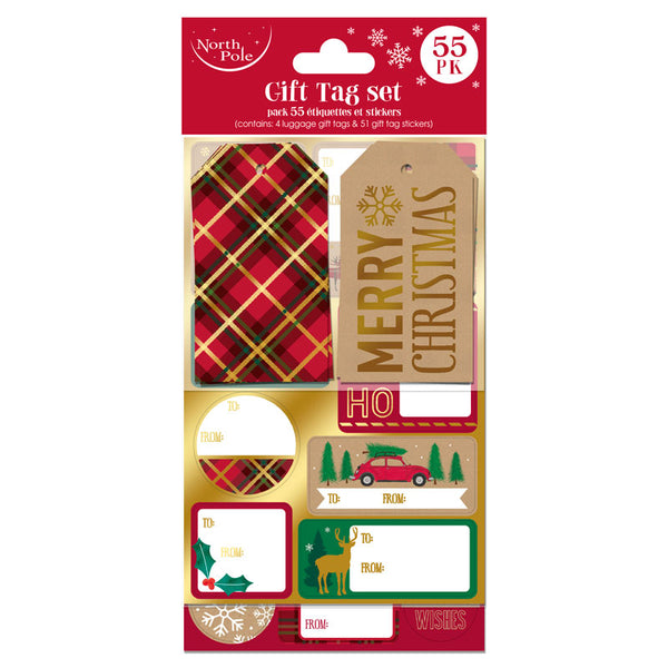 Tartan Gift Tags & Sticker Set (Pack of 55)