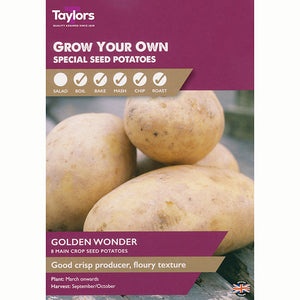 Golden Wonder Main Crop Seed Potatoes (Pack of 8)