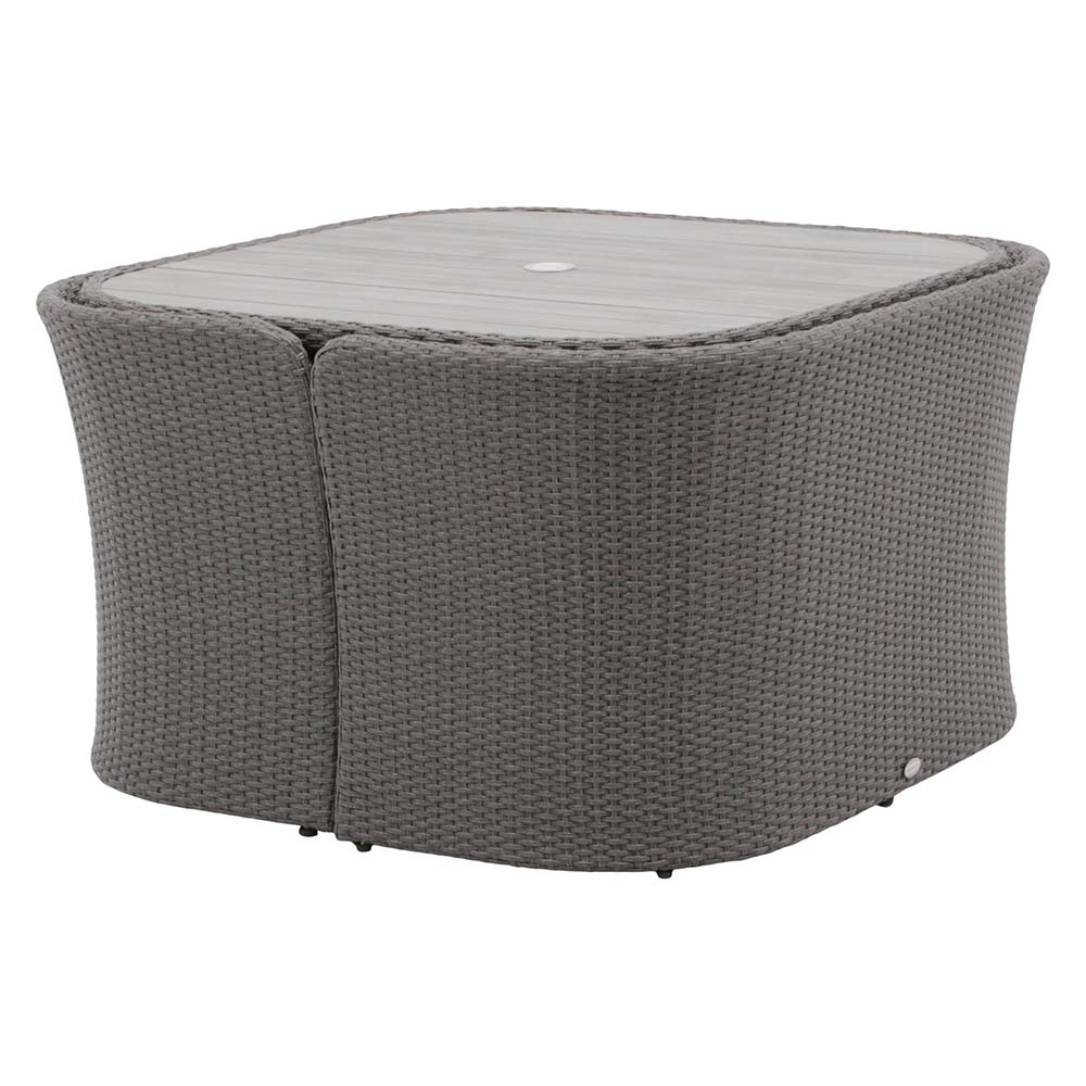 Bramblecrest Tetbury Tree-Free Balcony Set in Pewter with 2.5m Parasol & 15kg Base