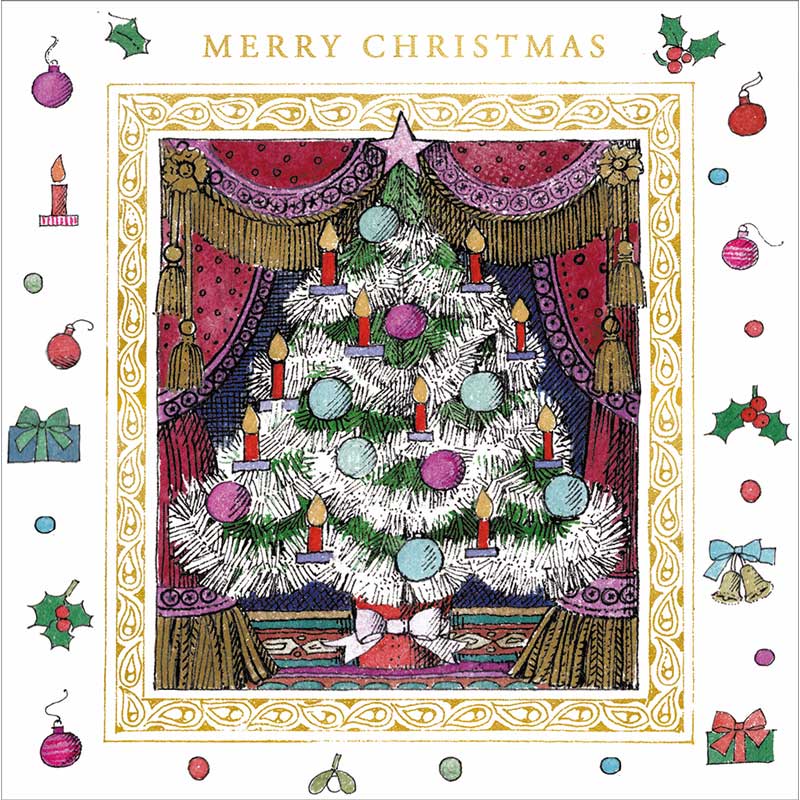 Pat Albeck Theatre Tree Luxury Foiled Christmas Cards (Pack of 8)