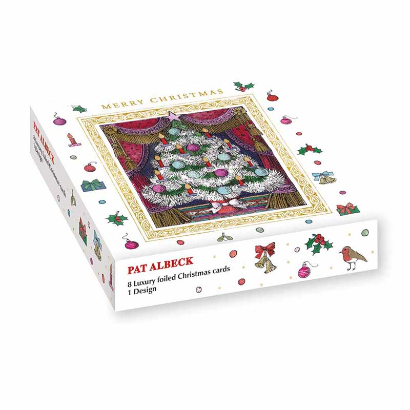 Pat Albeck Theatre Tree Luxury Foiled Christmas Cards (Pack of 8)