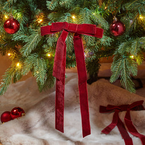Three Kings LongTail Burgundy Velvet Bow (Pack of 8)