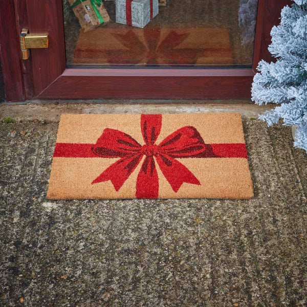 Three Kings Christmas Bow Doormat