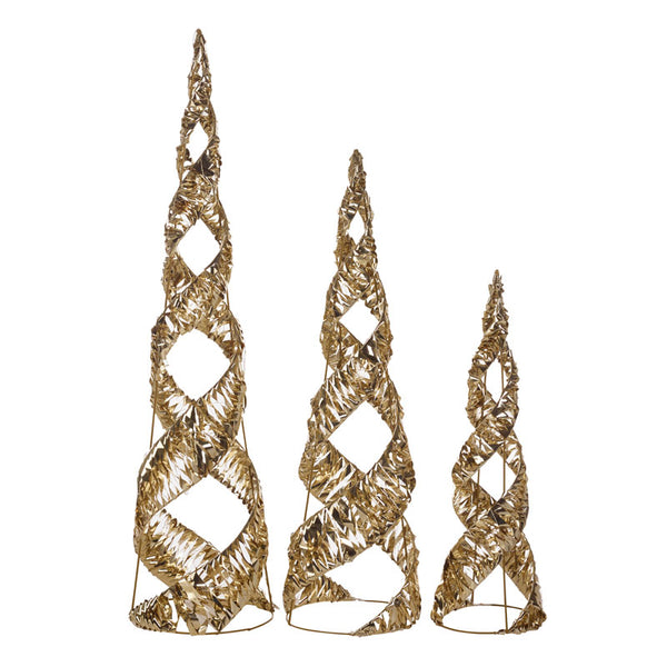 Three Kings GoldTwist Helix TreeBelisk (Set of 3)
