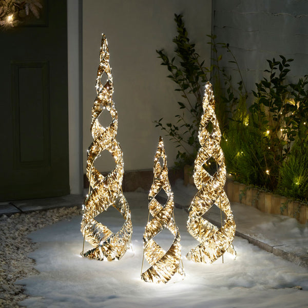 Three Kings GoldTwist Helix TreeBelisk (Set of 3)