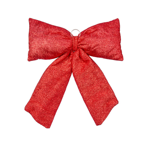 Three Kings Red Glitter Padded Bow
